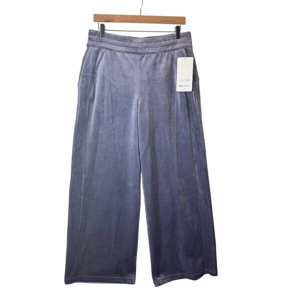 NWT Lululemon Scuba Wide Leg Pants Mid-Rise Velvet Nightfall Large Athleisure - Picture 1 of 15